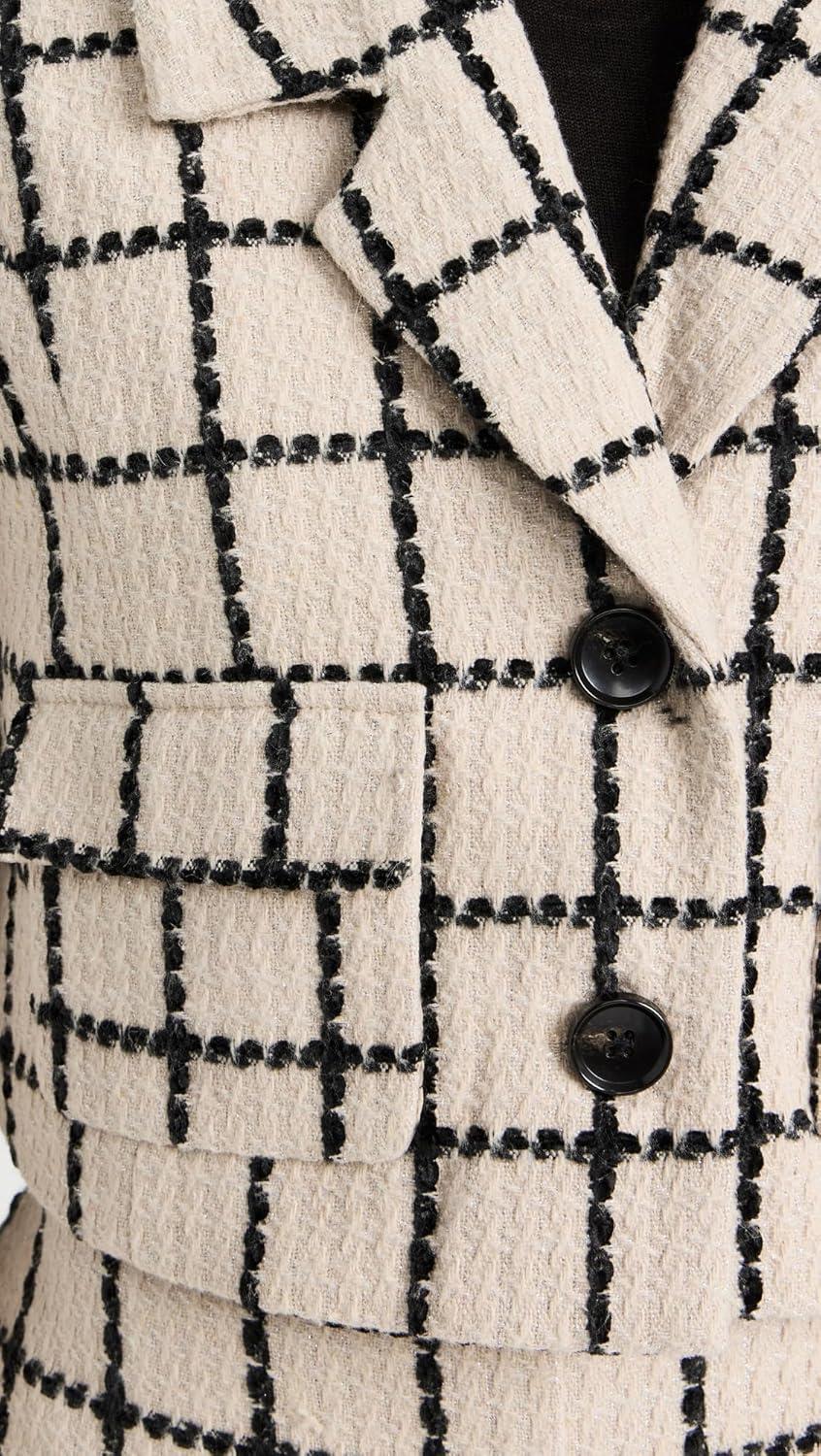 imageEnglish Factory Womens Plaid Cropped Blazer