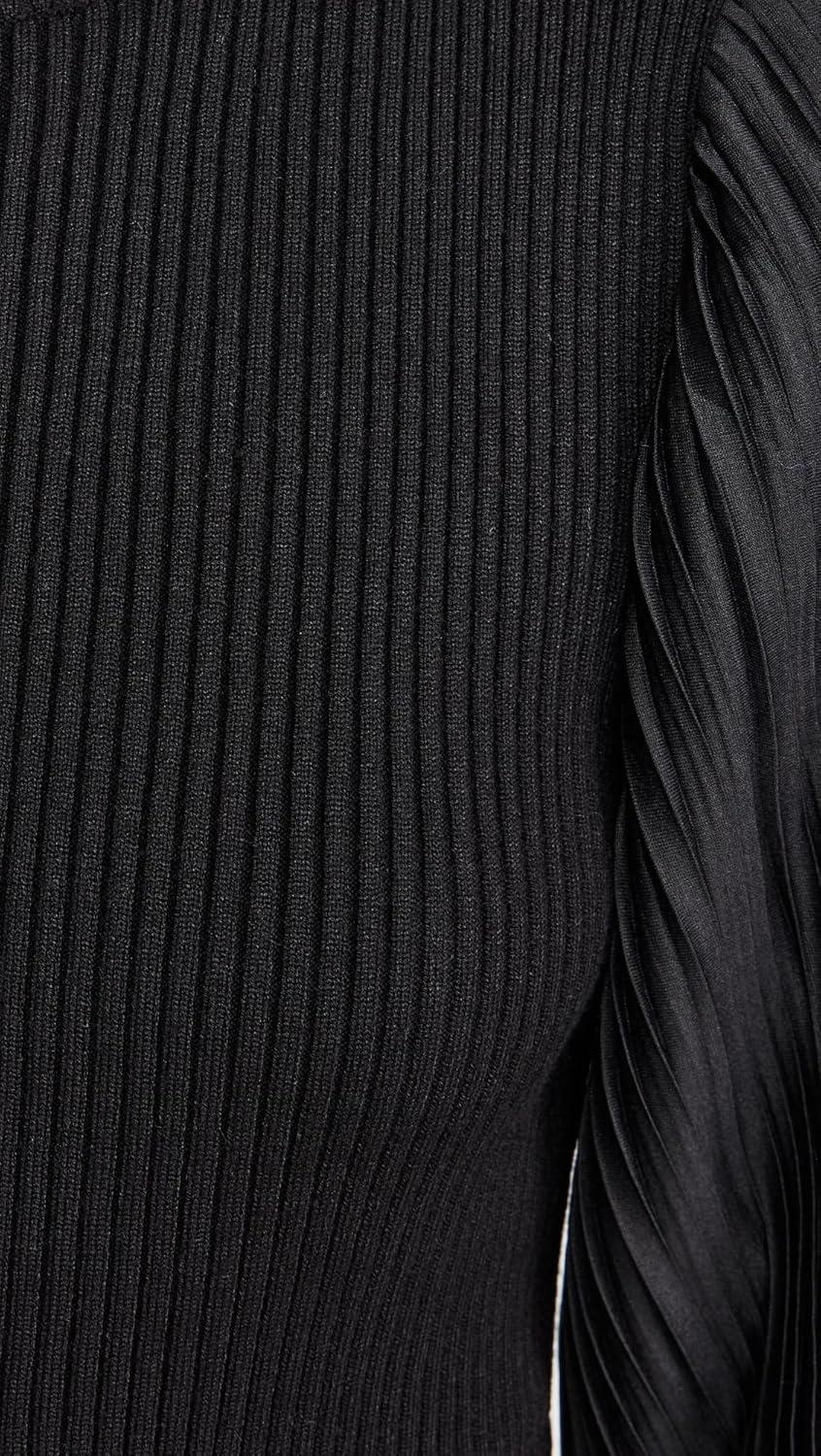 imageEnglish Factory Womens Pleated Mix Media Maxi DressBlack
