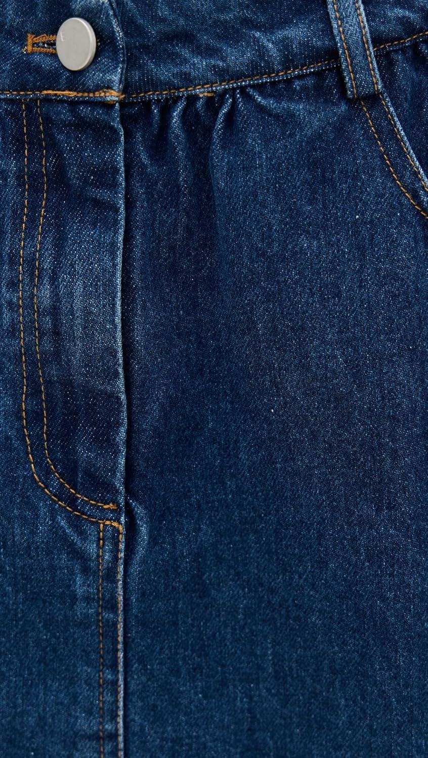 imageEnglish Factory Womens Ruffle Denim SkortDark Denim