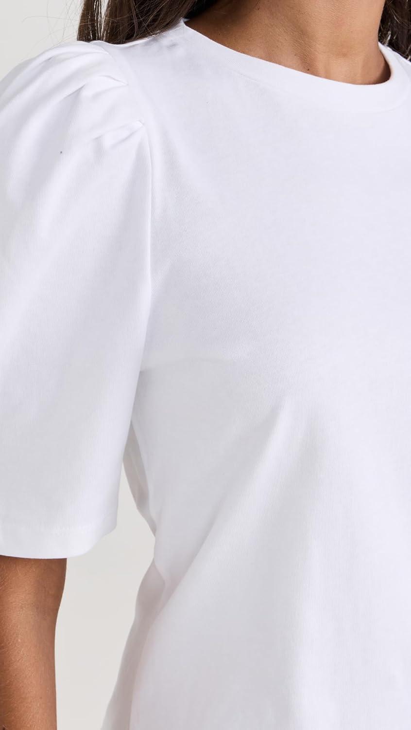 imageEnglish Factory Womens Short Puff Sleeve Knit TopWhite