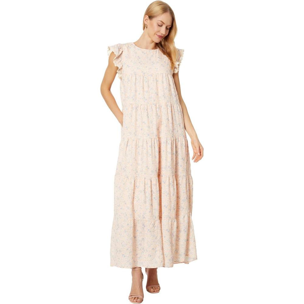 imageEnglish Factory Eyelet Tiered Midi DressCoral Multi