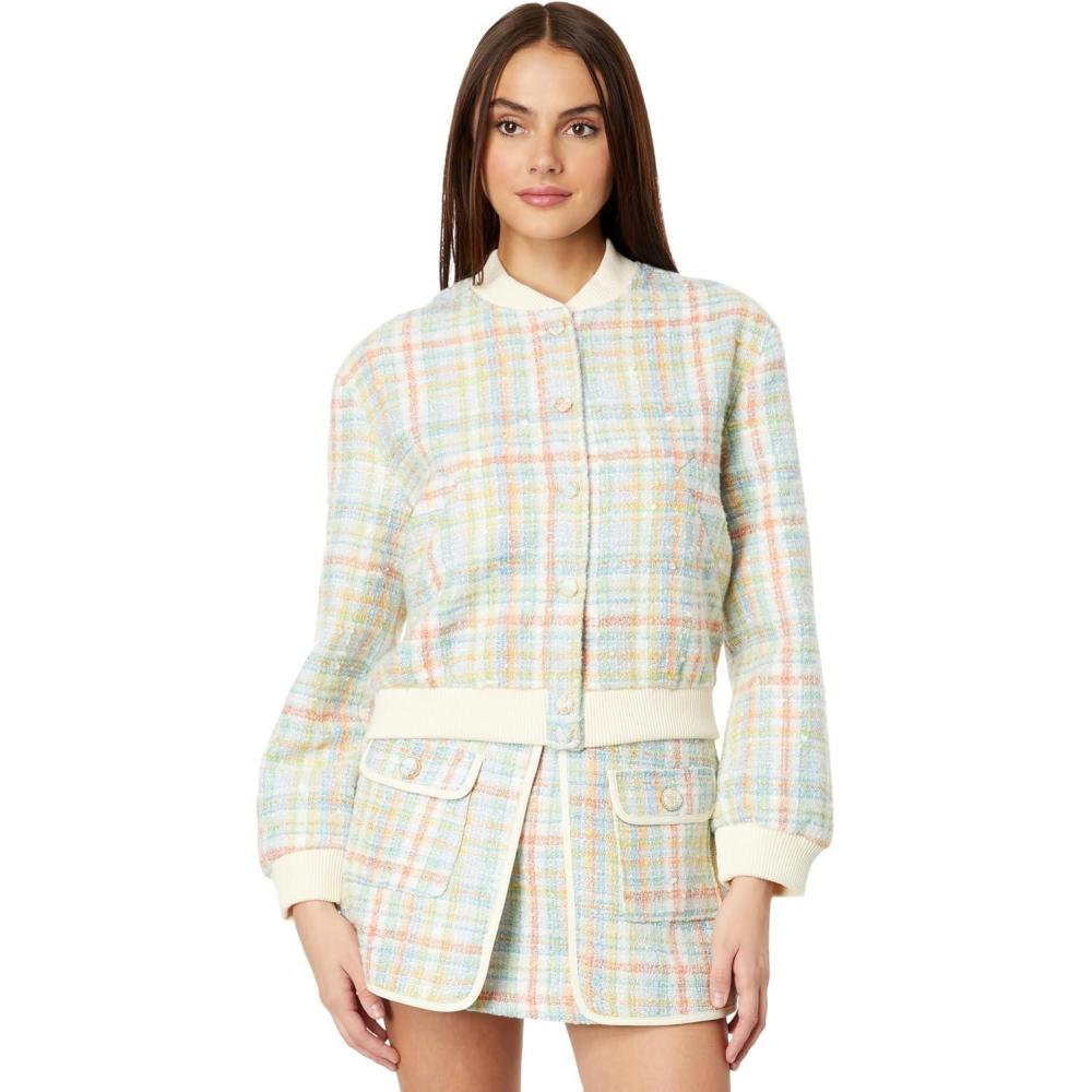 imageEnglish Factory Plaid Boucle Bomber Jacket Multi LG