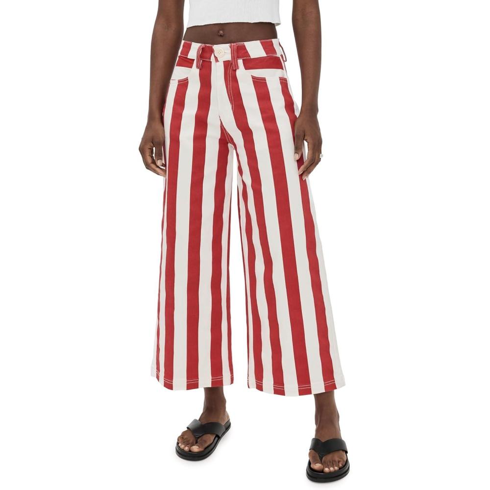 imageEnglish Factory Womens Bold Stripe JeansRedWhite