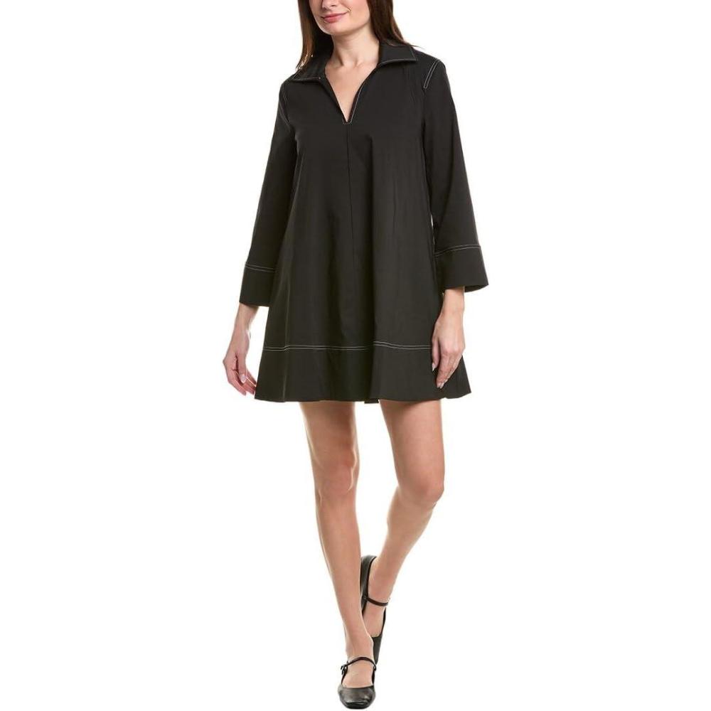 imageEnglish Factory Womens Contrast Stitch Detailed Mini Dress M Black