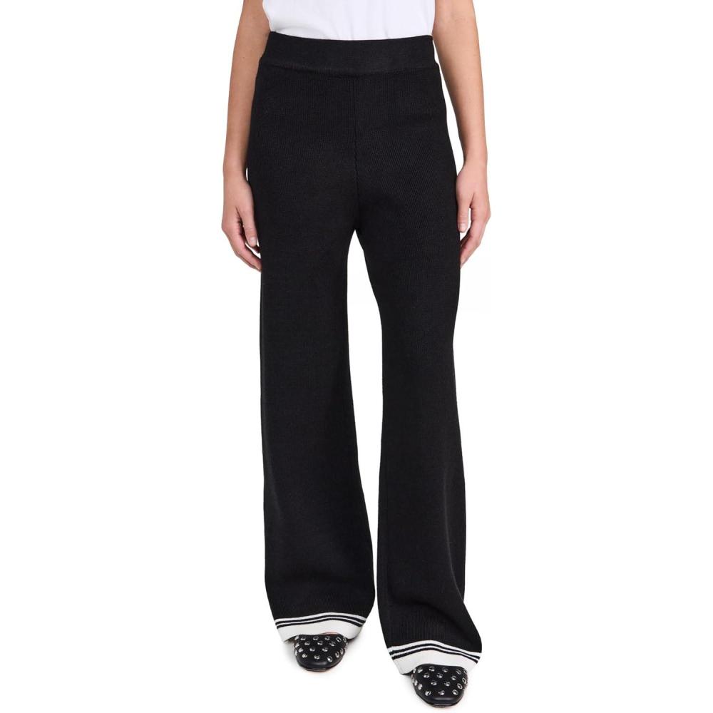 imageEnglish Factory Womens Contrast Stripe Detail PantsBlackIvory