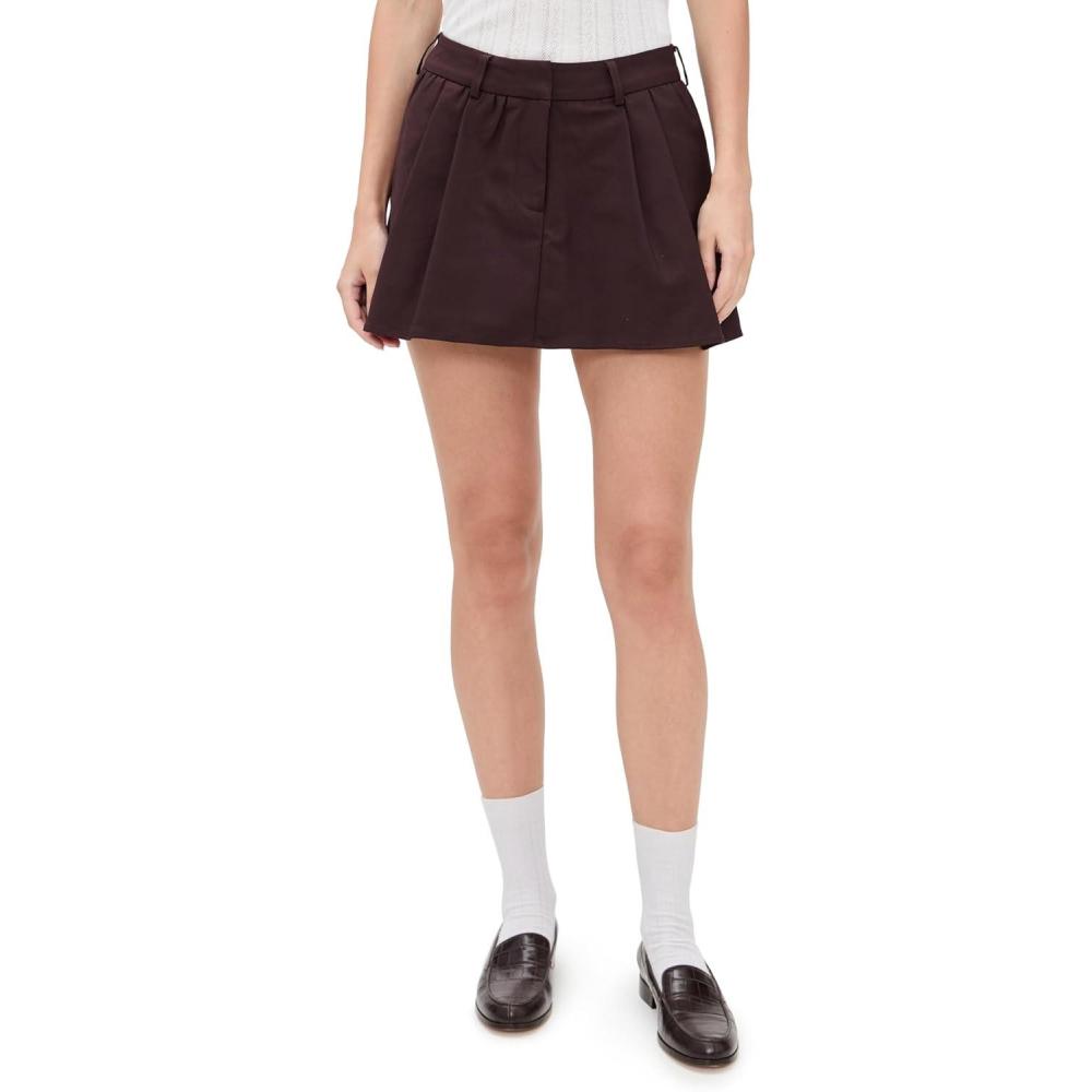 imageEnglish Factory Womens Mini Ruffle SkortBrown