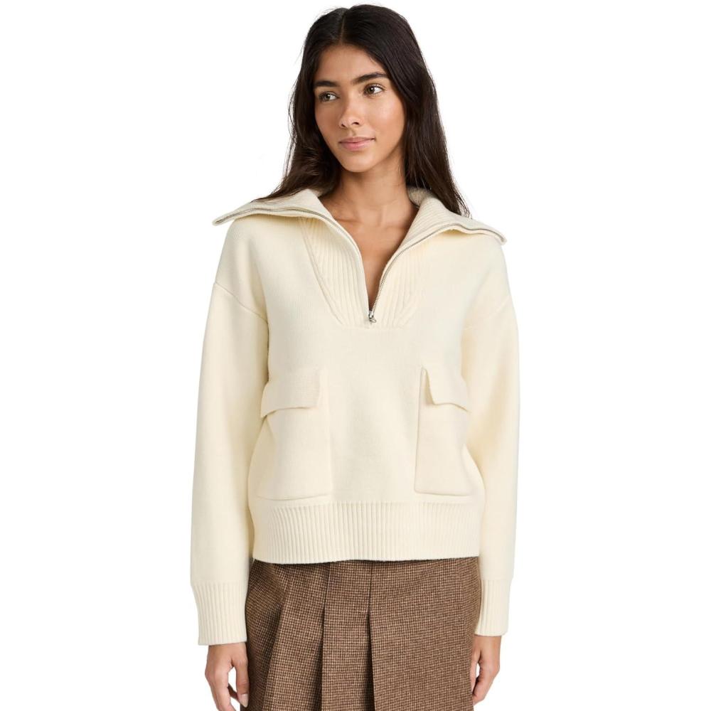 imageEnglish Factory Womens QuarterZip Knit SweaterCream