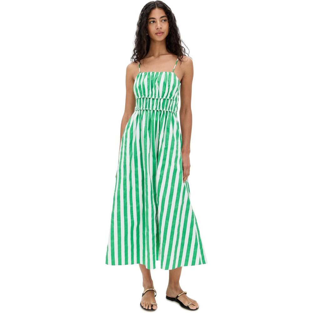 imageEnglish Factory Womens Striped Midi DressGreen Stripe