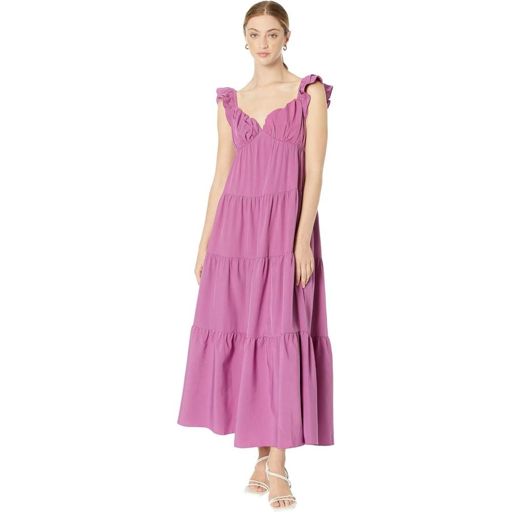 imageRuffle Sleeve Maxi DressPurple
