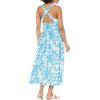 English Factory Floral Cross-Back Maxi Dress Blue XS
