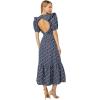 English Factory Floral Printed Cotton Open Back Midi Dress Navy Multi LG
