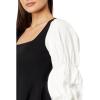 English Factory Mixed Media Ribbed Top Black/White XS