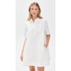 English Factory Women’s A-line Short Sleeve Shirt Dress(White)
