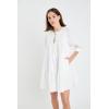 English Factory Women’s Blouson Sleeve Poplin Mini Dress(White)