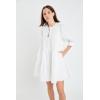 English Factory Women’s Blouson Sleeve Poplin Mini Dress(White)