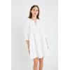 English Factory Women’s Blouson Sleeve Poplin Mini Dress(White)