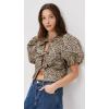 English Factory Women’s Bow Detailed Puff Sleeve Top(Brown)