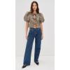 English Factory Women’s Bow Detailed Puff Sleeve Top(Brown)