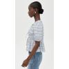 English Factory Women’s Bow Detailed Puff Sleeve Top(Powder Blue Multi)