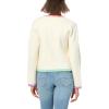 English Factory Womens Color Block Sweater Cardigan(Ivory)