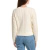 English Factory Womens Crewneck Cable Wool-Blend Sweater, S, White