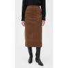English Factory Women’s Faux Suede Midi Skirt(Brown)
