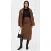 English Factory Women’s Faux Suede Midi Skirt(Brown)