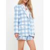 English Factory Women’s Gingham Blazer Blue