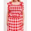 English Factory Women’s Gingham Smocked Top Pink/Red