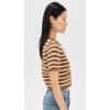English Factory Women’s Knit Striped Sweater Cardigan(Tan/White)