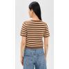 English Factory Women’s Knit Striped Sweater Cardigan(Tan/White)