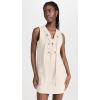 English Factory Women’s Linen Lace Up Front Dress(Tan)