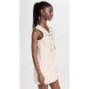 English Factory Women’s Linen Lace Up Front Dress(Tan)