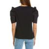 English Factory Women’s Mini Ruffle Puff Sleeve T-Shirt(Navy)