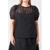 English Factory Women’s Plaid See Through Top Black 1X