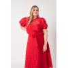 English Factory Women’s Plaid See Through Top Red 1X