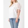 English Factory Women’s Plaid See Through Top White 1X