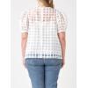 English Factory Women’s Plaid See Through Top White 1X
