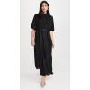 English Factory Women’s Pleated Mix Media Maxi Dress(Black)