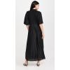 English Factory Women’s Pleated Mix Media Maxi Dress(Black)