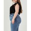 English Factory Women’s Poplin Knit Mixed Ruffle Detail Top Black