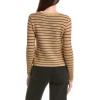 English Factory Women’s Round-Neck Striped Sweater Top, L, Tan/Black