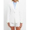 English Factory Women’s Scallop Detailed Single Button Jacket White