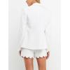 English Factory Women’s Scallop Detailed Single Button Jacket White