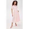 English Factory Women’s Seersucker Striped Midi Dress(Pink)