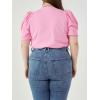 English Factory Women’s Short Puff Sleeve Knit Top Pink