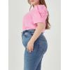 English Factory Women’s Short Puff Sleeve Knit Top Pink