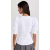 English Factory Women’s Short Puff Sleeve Knit Top(White)
