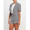English Factory Women’s Short Sleeve Blazer Black