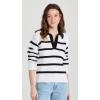 English Factory Women’s Striped Collared Sweater(White/Black)
